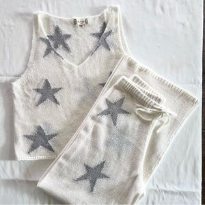 Altar'd State White and Gray Star Knit Set